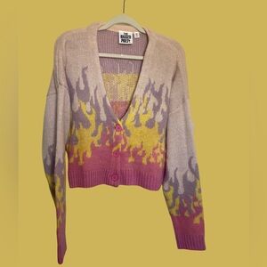 Ragged Priest Pastel Flames Cardigan